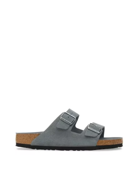 Klapki Birkenstock zamszowe szare