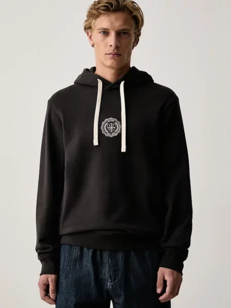 Armani Exchange hanorac cu glugă pentru bărbați din cu gri