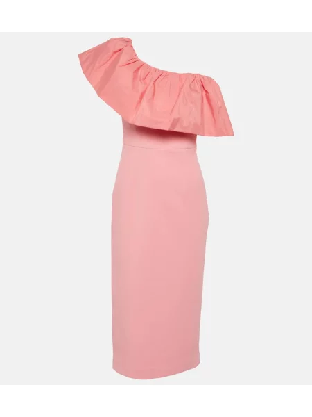 Midi obleka Rebecca Vallance z enim ramenom roza