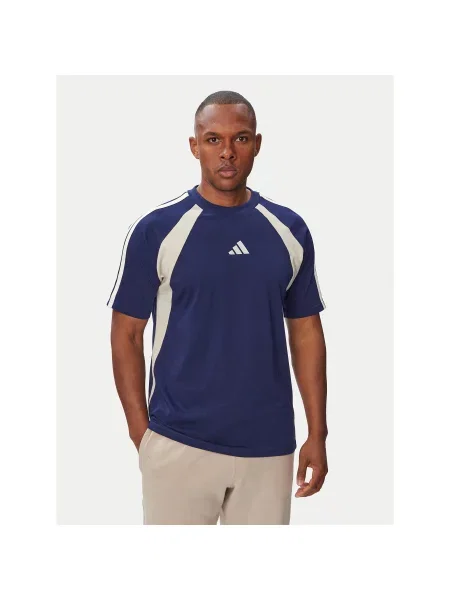 Adidas Marškinėliai Seasonal Essentials Colorblock mėlyna