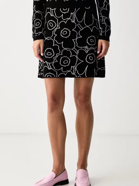 Marimekko fustă cu lână negru