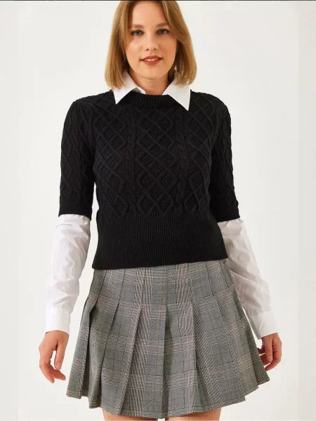 Bianco Lucci Pulover Pullover' črna