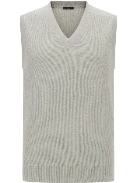 Pulover cu decolteu în v Boggi Milano cu decolteu în V gri