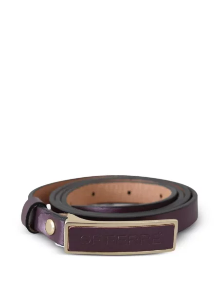 Curea Gianfranco Ferre cu cataramă skinny fit cu autograf violet