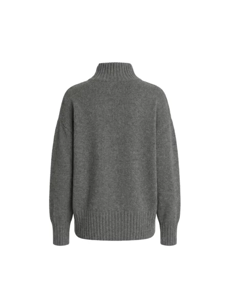 Lniany sweter z golfem Malo szary