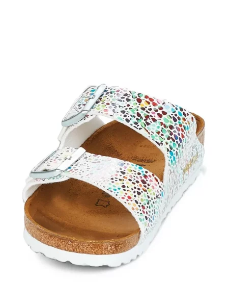 Papuci Birkenstock cu cataramă alb