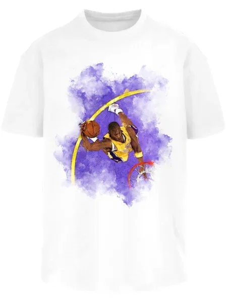 MT Upscale Tricou / mov închis / maro / galben alb