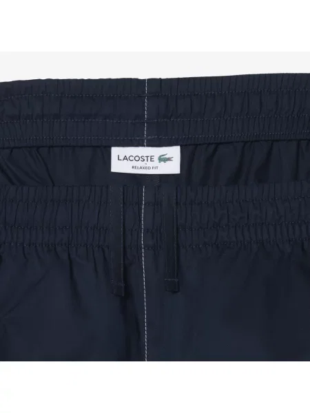 Lacoste Szorty Z Bawełnianej Tkaniny Twill I Relaxed Fit granatowe