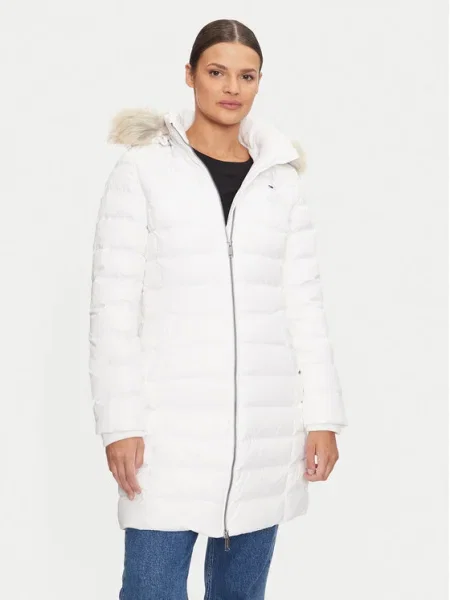 Tommy Jeans Palton de iarnă Essential alb