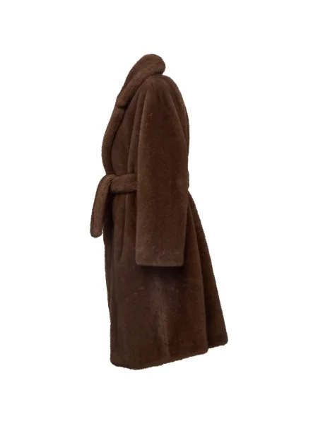 Cu centură palton de blană 's Max Mara cu blană maro