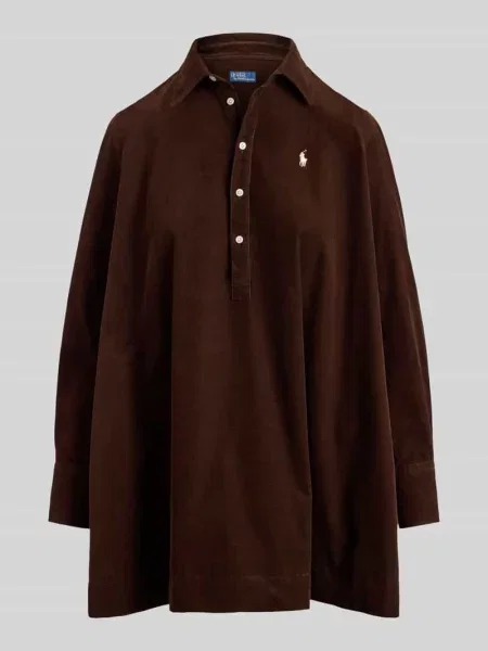 Sukienka casualowa o linii a z czystej bawełny Polo Ralph Lauren brązowa