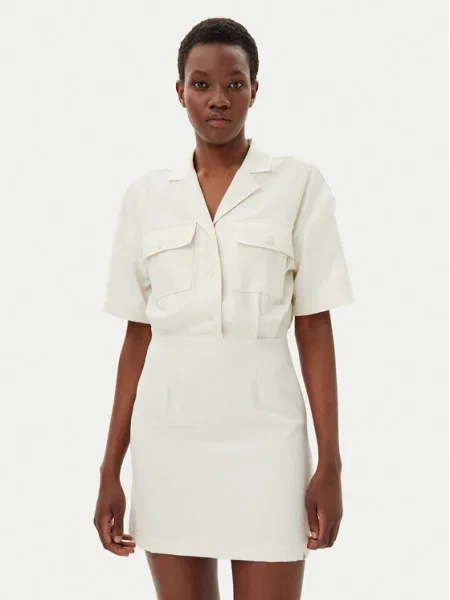 Calvin Klein Jeans Rochie tip cămașă bej