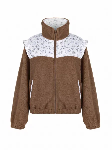 Imily Bela Jachetă fleece crem / închis galben
