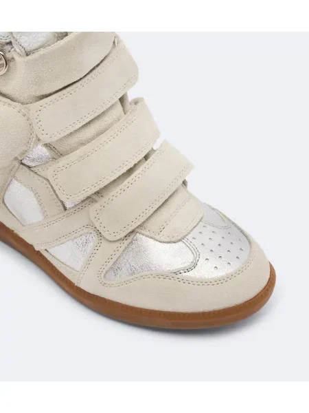 Sneakerși Isabel Marant din piele de căprioară bej