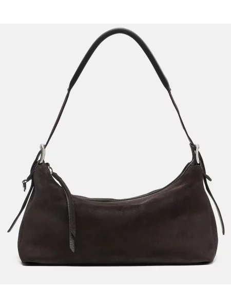 Geantă de mână Lemaire din piele de căprioară maro