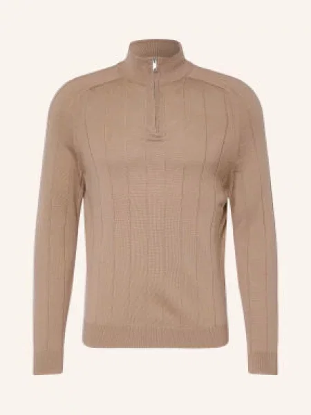 Reiss Sweter Typu Troyer Findlay Z Wełny Merynosowej braun