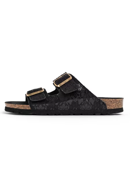 Bayton Saboți Atlas Textil' negru