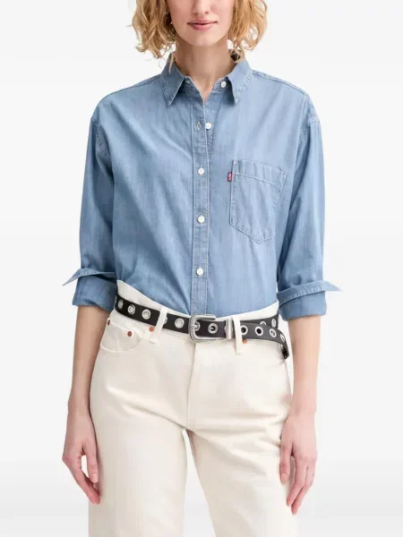 Pulover Levi's® skinny fit cu imagine cu decolteu rotund galben