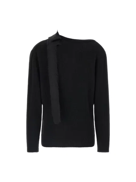 Sweter Alberta Ferretti z kokardką z kaszmiru czarny