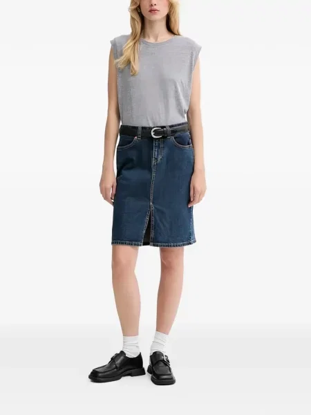 Curea Levi's® cu broderie cu cataramă cu dungi albastru