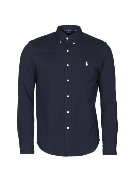 Srajca Polo Ralph Lauren z dolgimi rokavi modra