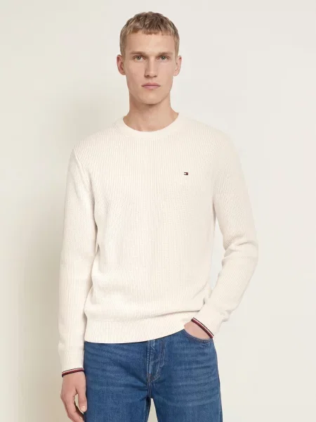 Tommy Hilfiger Sweter Kremowy czerwony