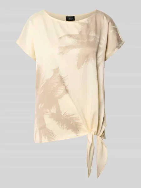 T-shirt o kroju relaxed fit ze wzorem na całej powierzchni S.oliver Black Label biała