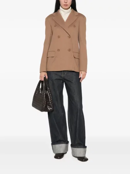 Sacou 's Max Mara cu două rânduri de nasturi maro