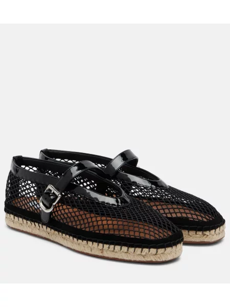 Espadrile Alaïa din piele de plasă negru