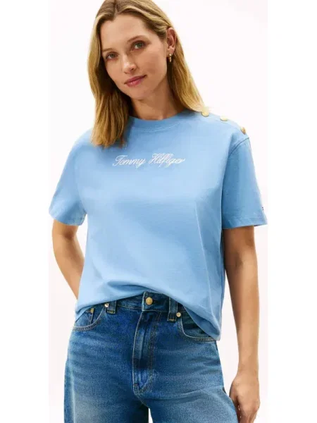 Tommy Hilfiger Tricou Script albastru