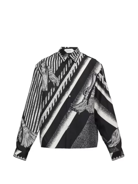 Cămașă Versace de mătase cu imagine negru