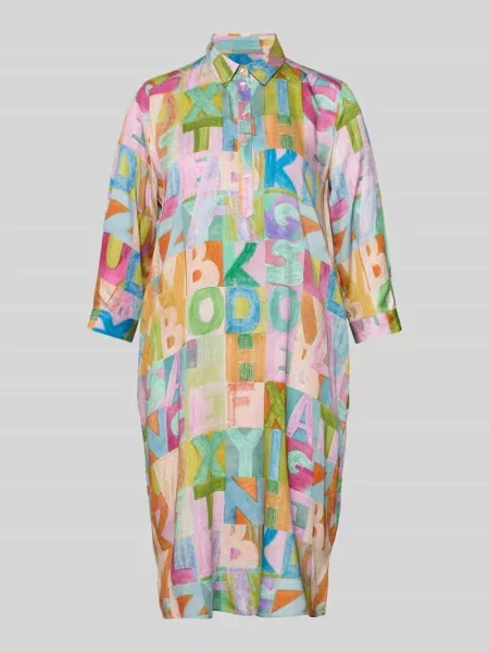 Sukienka koszulowa o kroju relaxed fit z czystej Milano Italy