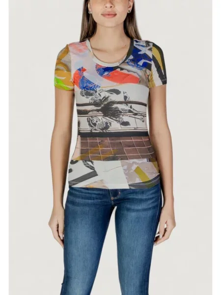 Desigual T-shirt TS_COLLAGE Shirt Fit bež