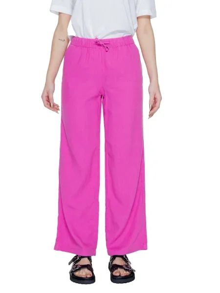 Lniane spodnie Only białe