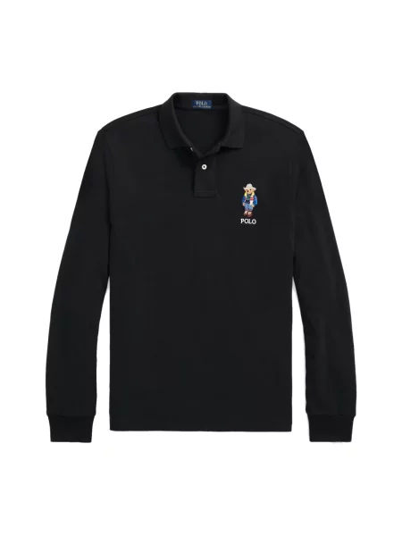 Koszulka polo Polo Ralph Lauren z długim rękawem czarna