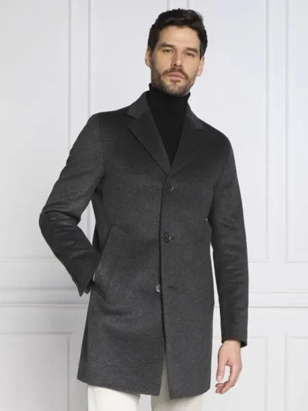Oscar Jacobson de lână palton storvik cu adaos de cașmir gri