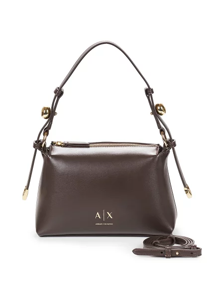 Crossbody torbica Armani Exchange iz umetnega usnja rjava