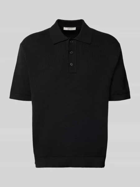 Koszulka polo o kroju relaxed fit z czystej bawełny model DANE' Selected Homme czarne