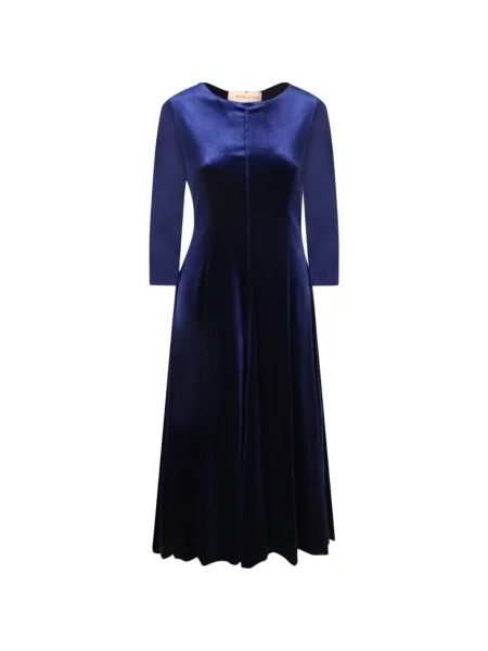 Lung rochie midi Blanca Vita de catifea albastru