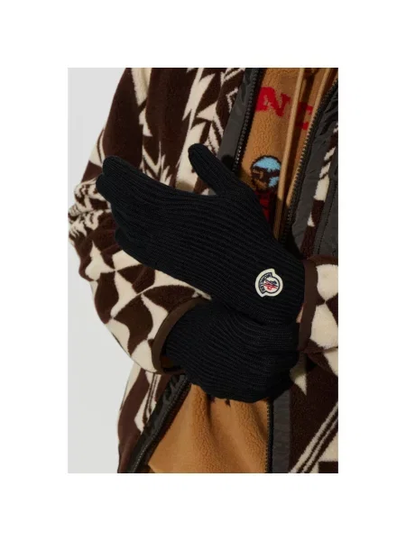 Rękawiczki Moncler wełniane czarne