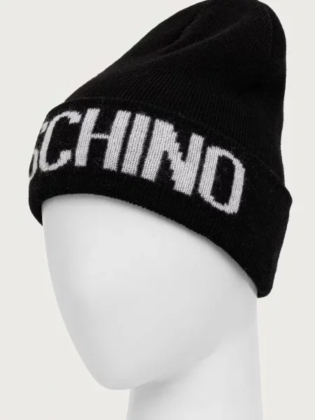 Moschino căciulă de damă cu lână negru