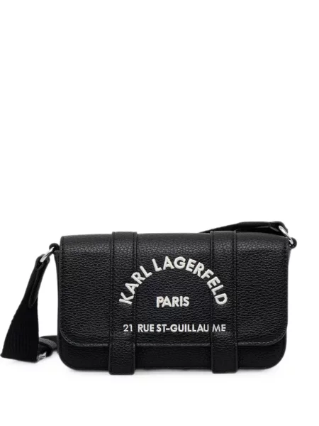 Чанта за през рамо Karl Lagerfeld бродирана черно