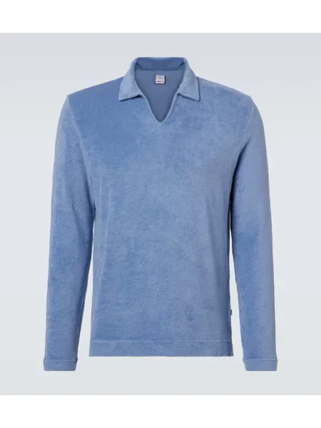Polo Fedeli din material terry albastru