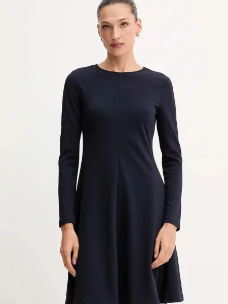 Рокля Weekend Max Mara CALIFFO къса разкроена тъмносиньо