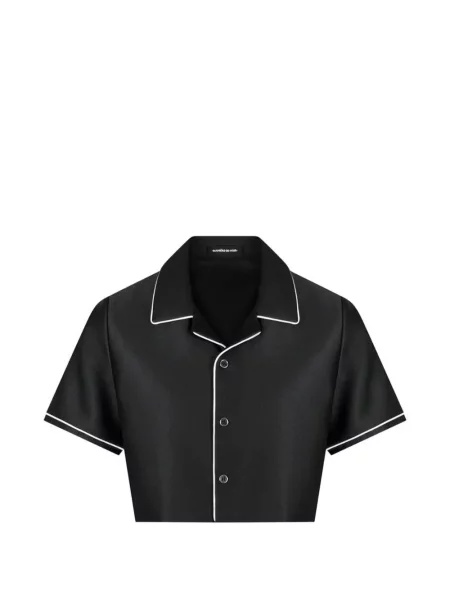Decupat cămașă Manière De Voir din satin negru