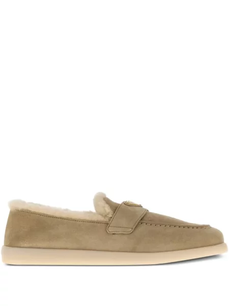 Pantofi loafer Prada din piele de căprioară