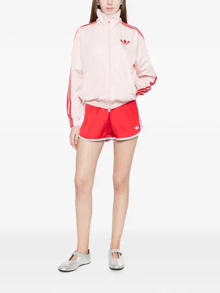 Kardigan Adidas z autografem do biegania w kratkę czerwony