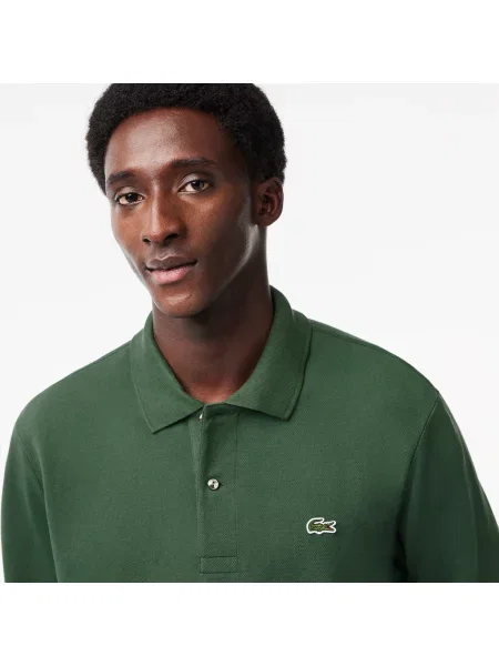 Lacoste Koszulka Polo Z Długim Rękawem Classic Fit Khaki zielony