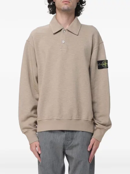 Sweter Stone Island wełniany z kamieniami brązowy