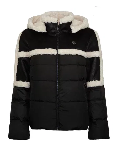 Emporio Armani Geacă de iarnă negru / lână alb